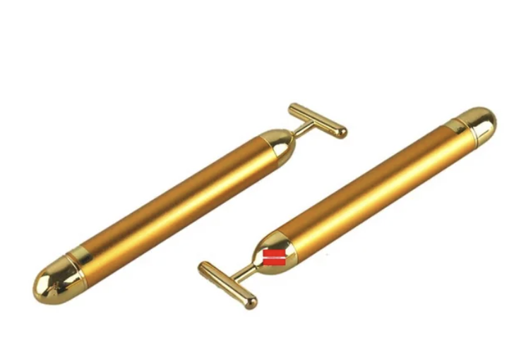 Energy Beauty Bar — urządzenie do masażu twarzy i szyi (kształt T, złote wykończenie)